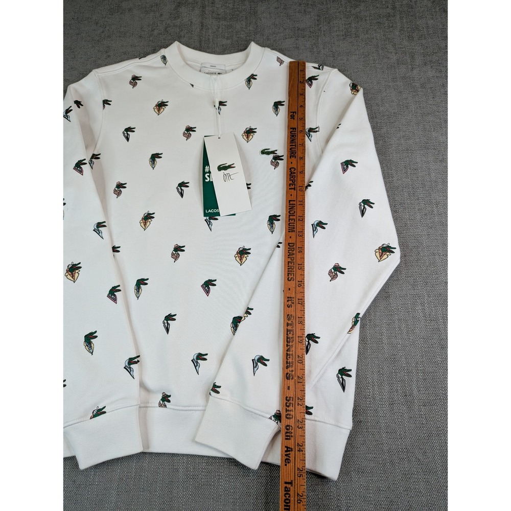 Lacoste x Jean Michel Tixier Sweatshirt Unisex XS White Croco Series AOP Sweater - Picture 5 of 7